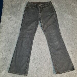 Talbots Jeans Womens 8‎ Black Curvy Boot Faded Bootcut Mid Rise Stretch Denim